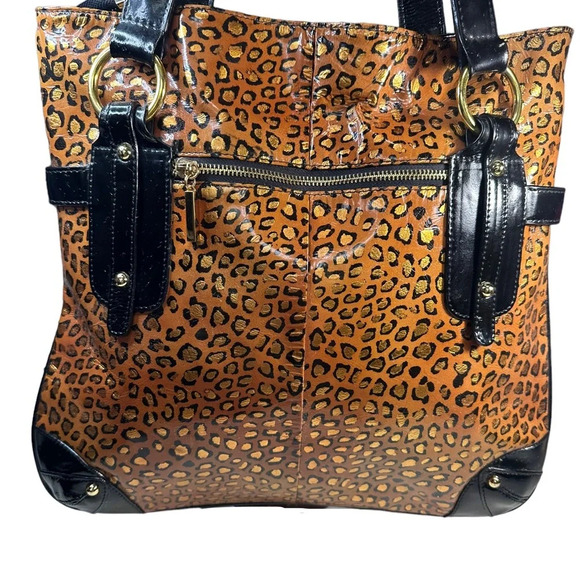 “The Find” Vintage Animal Print Patent Leather Hobo Purse - Picture 2 of 16